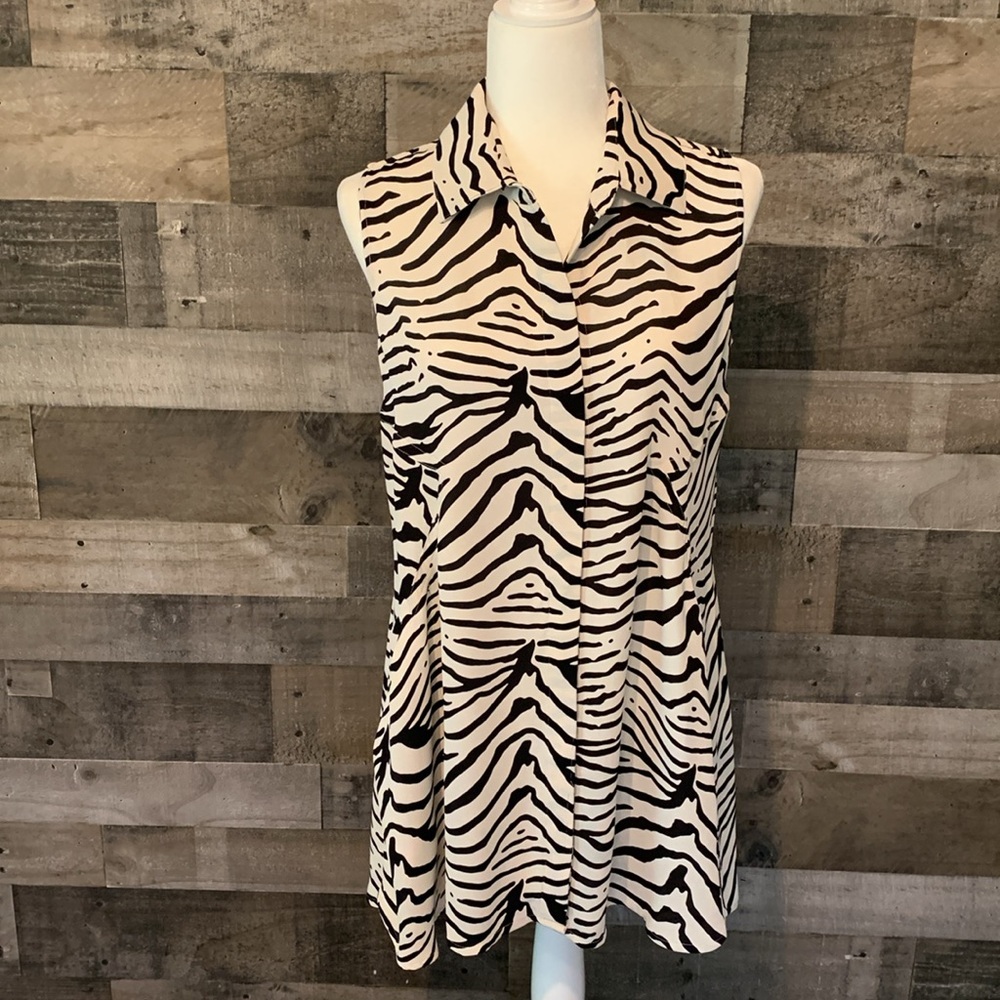 Donna Karan New York Sleeveless Zebra Print Tunic